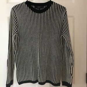 Black and white stripped sweater.